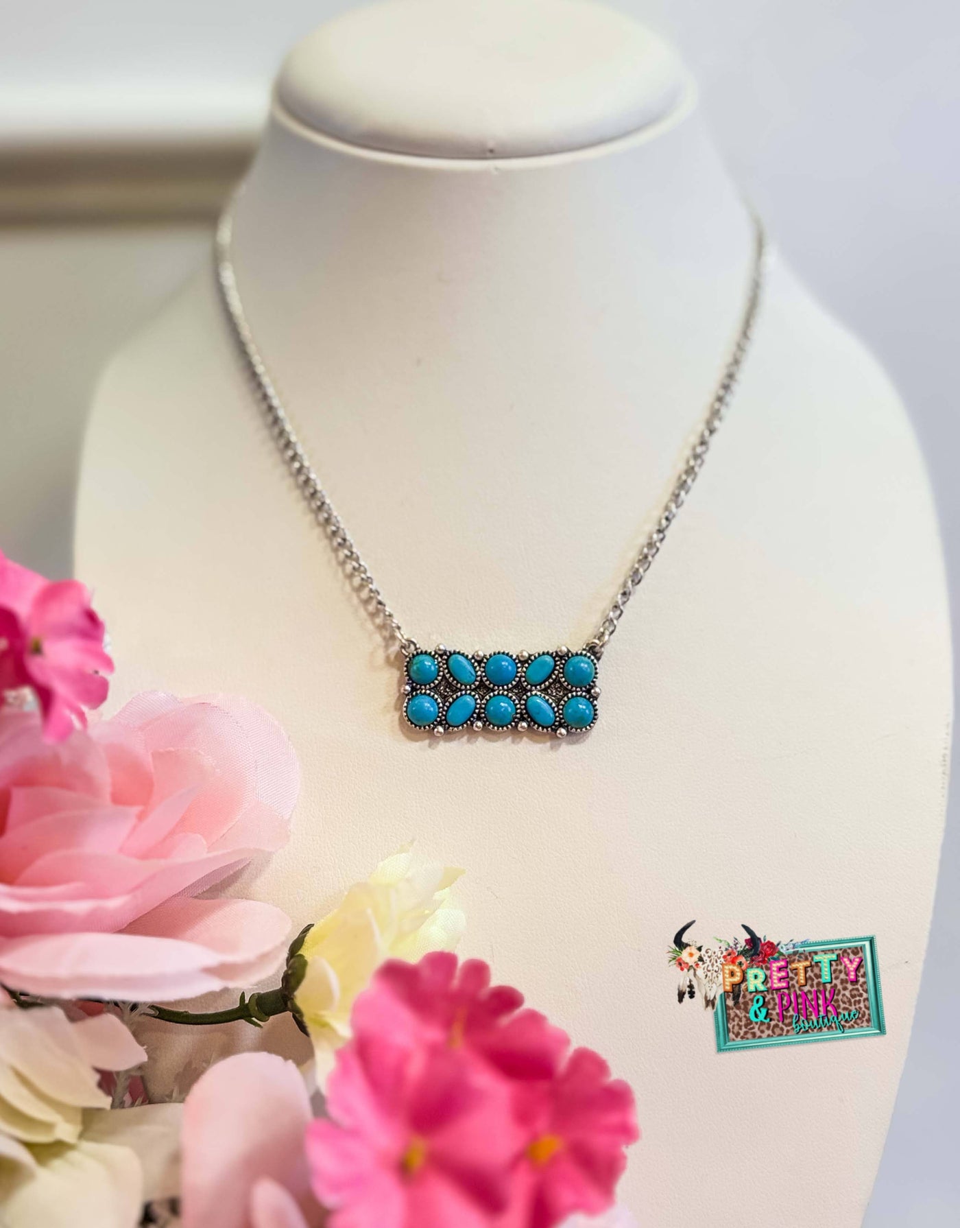Turquoise Meadow Bar Necklace