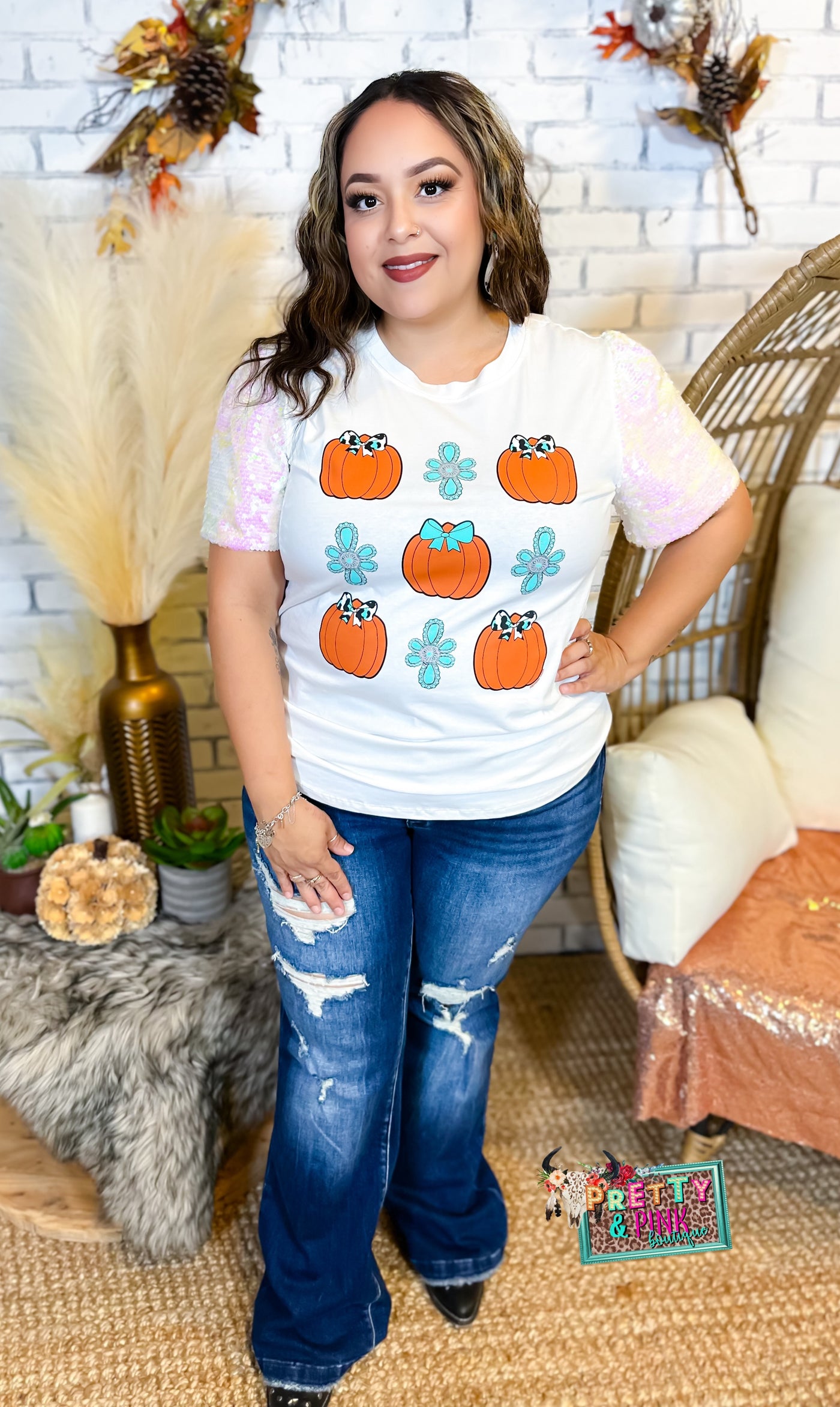 Glam Pumpkin Top