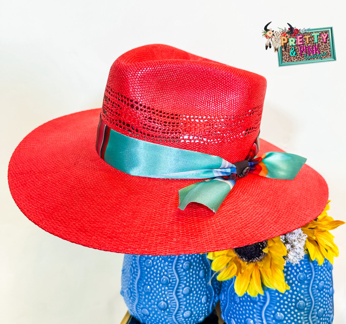 Summer Serape Coral Charlie 1 Horse Hat