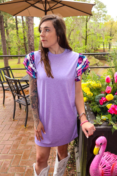 Madonna Ruffle Sleeve Tee Dress