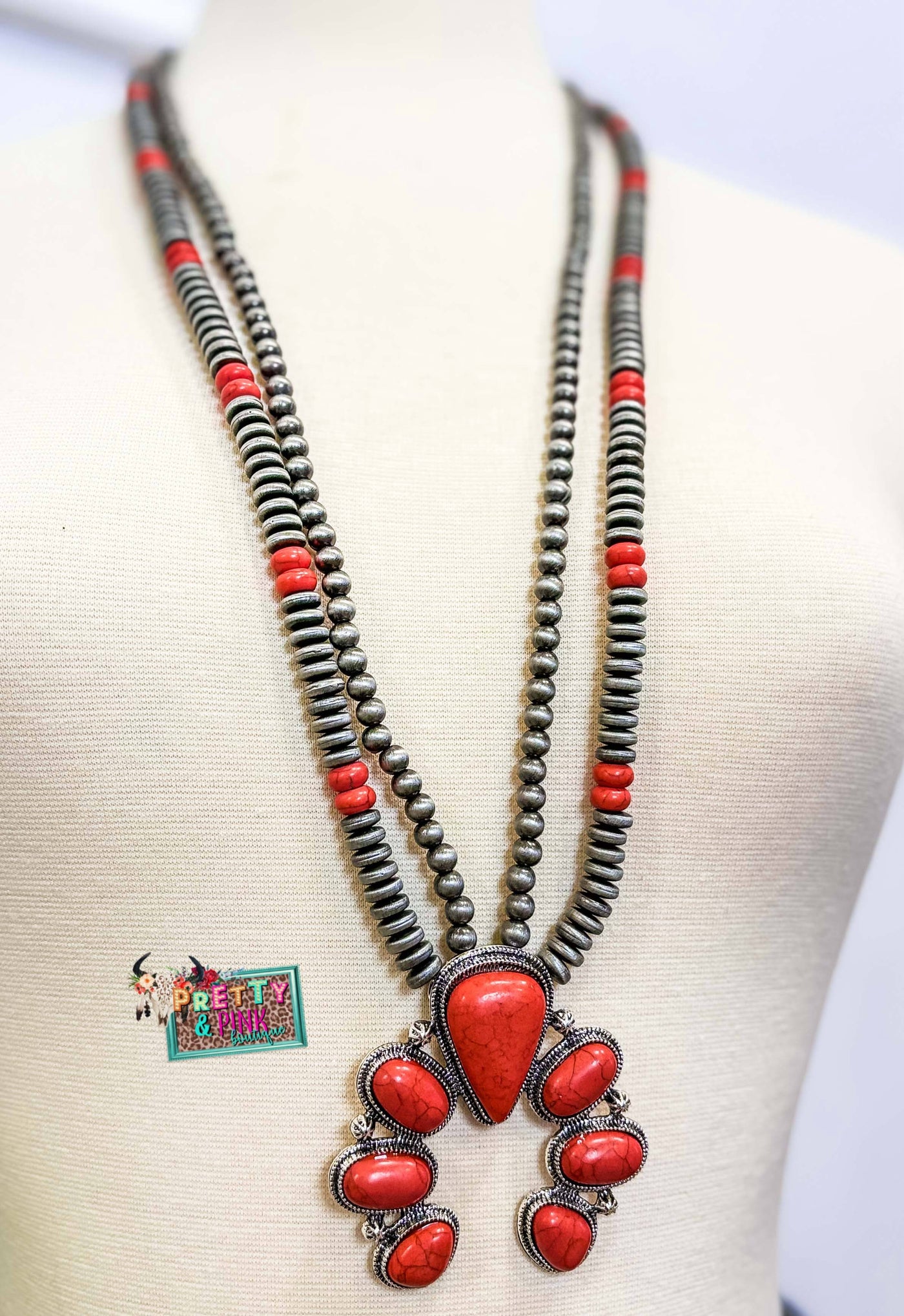 Giddy Up Orange Necklace