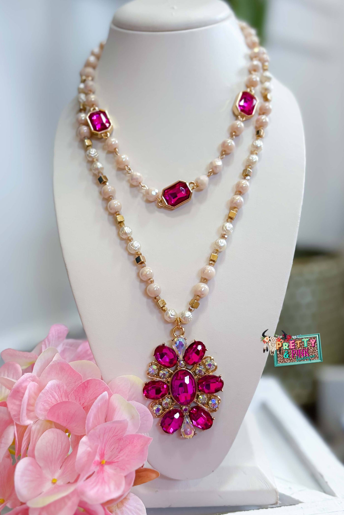 Summer Glow Pink Necklace
