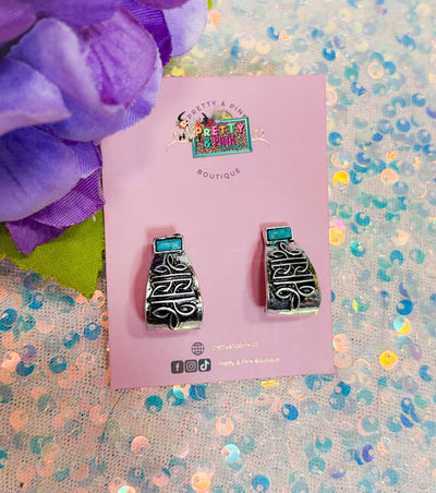 Southwest Scroll Turquoise Earrings