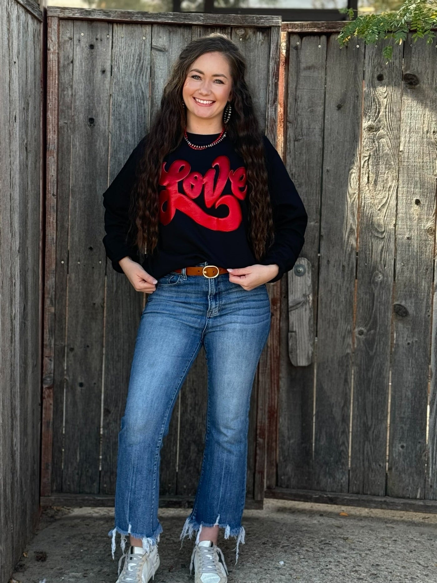 Love in Metallic Red Puff Sweatshirt🩷