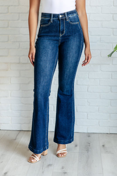 Mavis High Rise Side Seam Detail Flare Jeans🩷