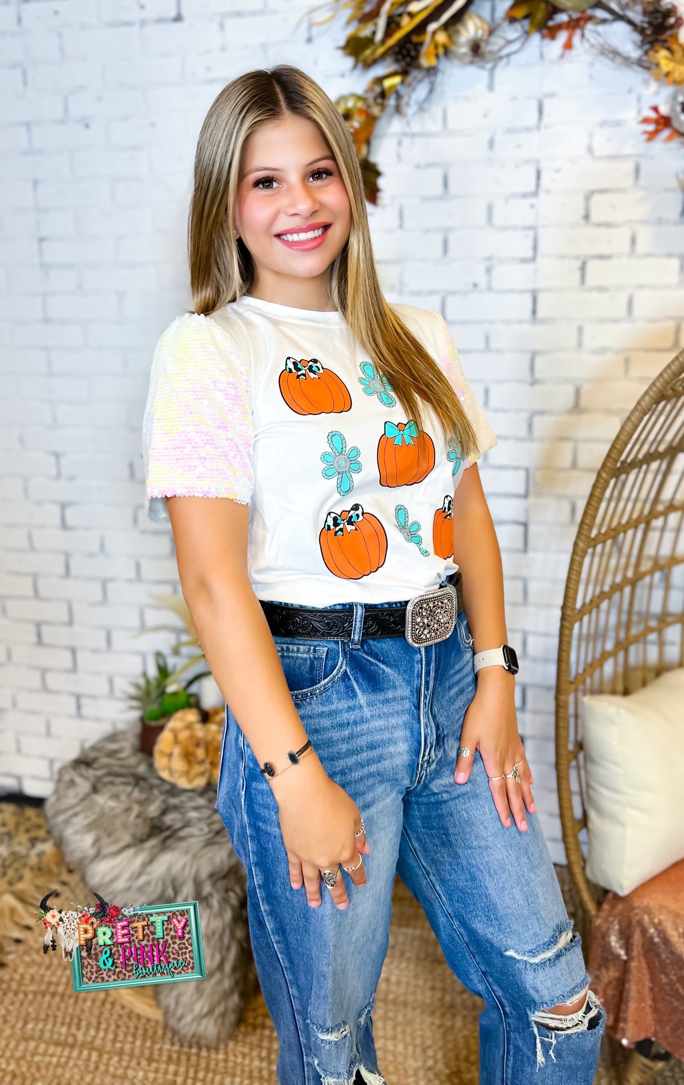 Glam Pumpkin Top