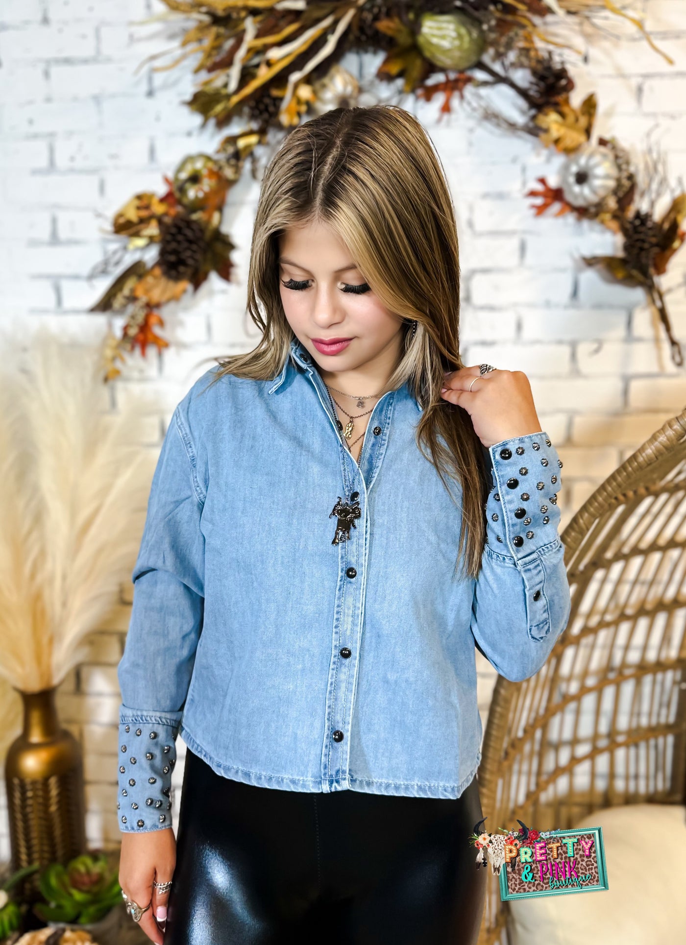 Denim Trails Top