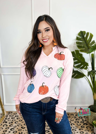 Roseo Pumpkins Long Sleeve Top