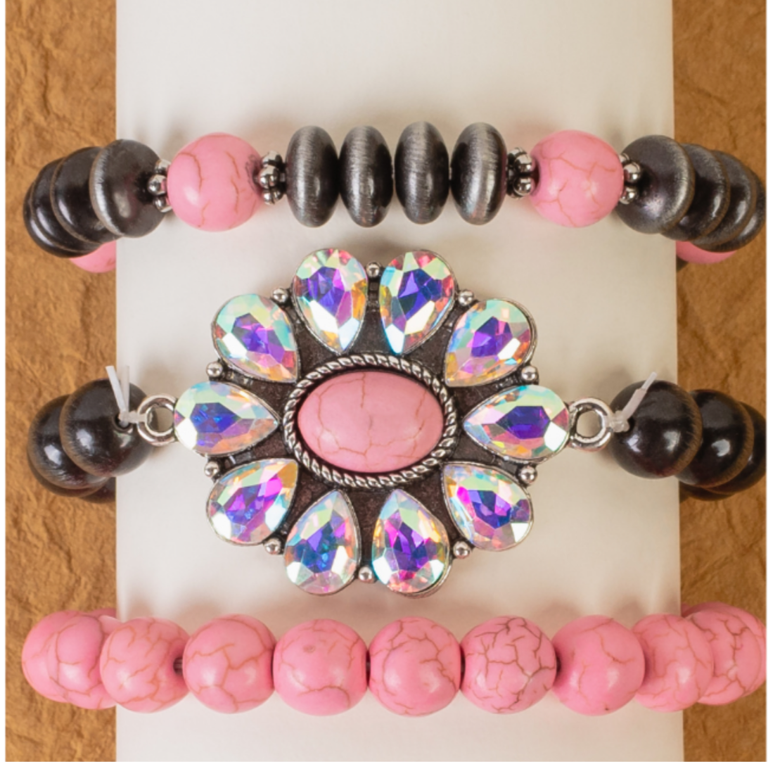 Pink Squash Bracelet Set