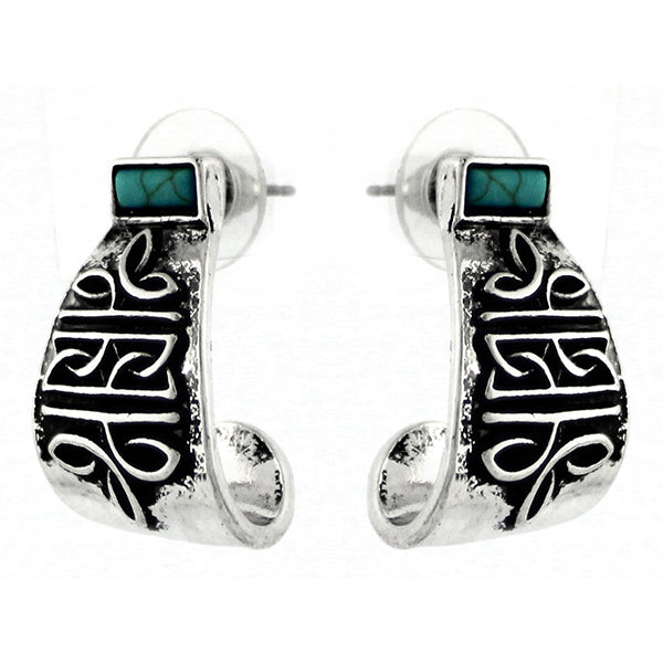 Southwest Scroll Turquoise Earrings