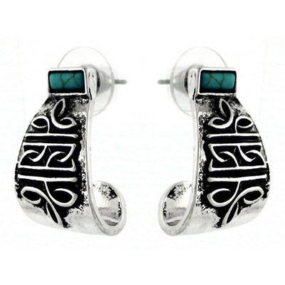 Southwest Scroll Turquoise Earrings