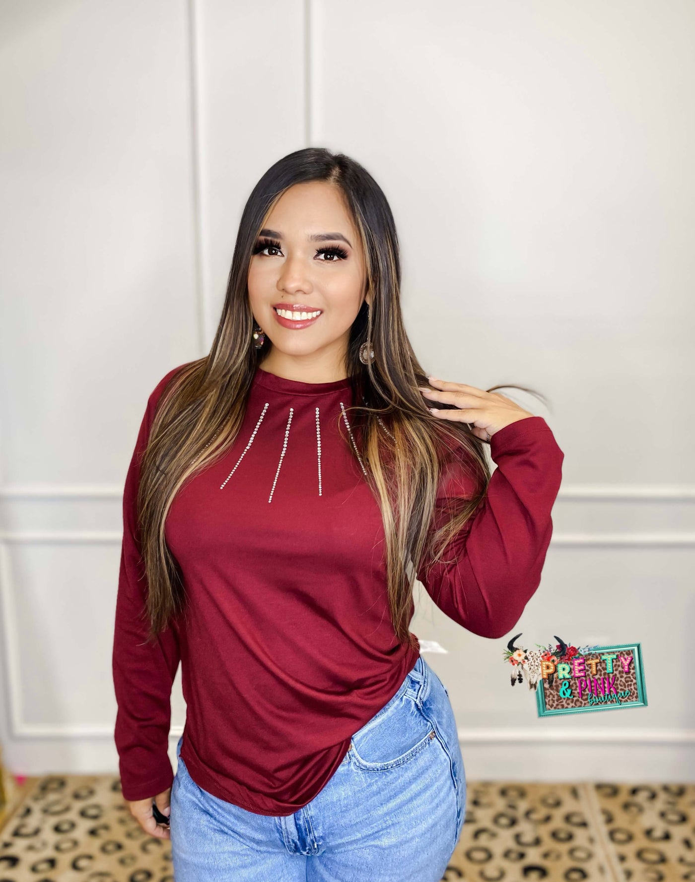 Ava Kiss Top - Maroon