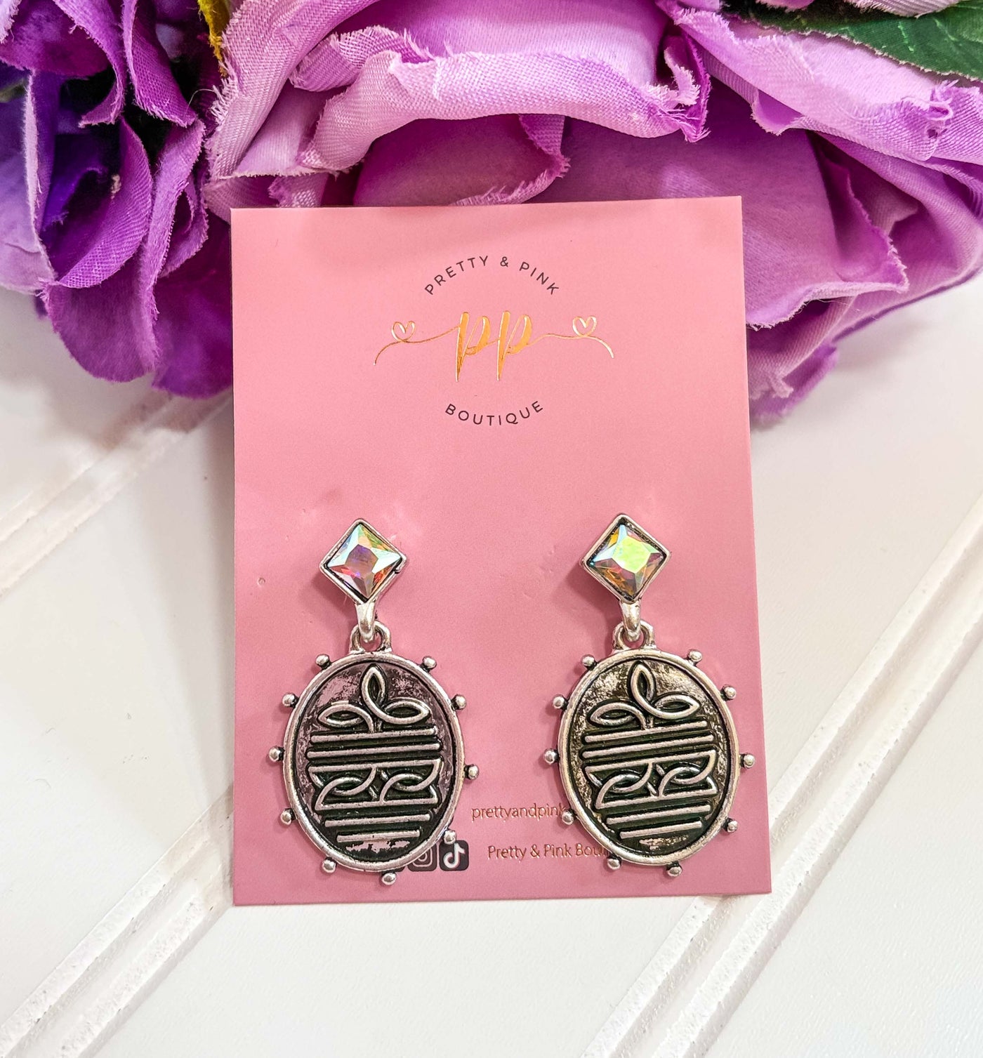 Mystic Glow Oval Drop Earrings