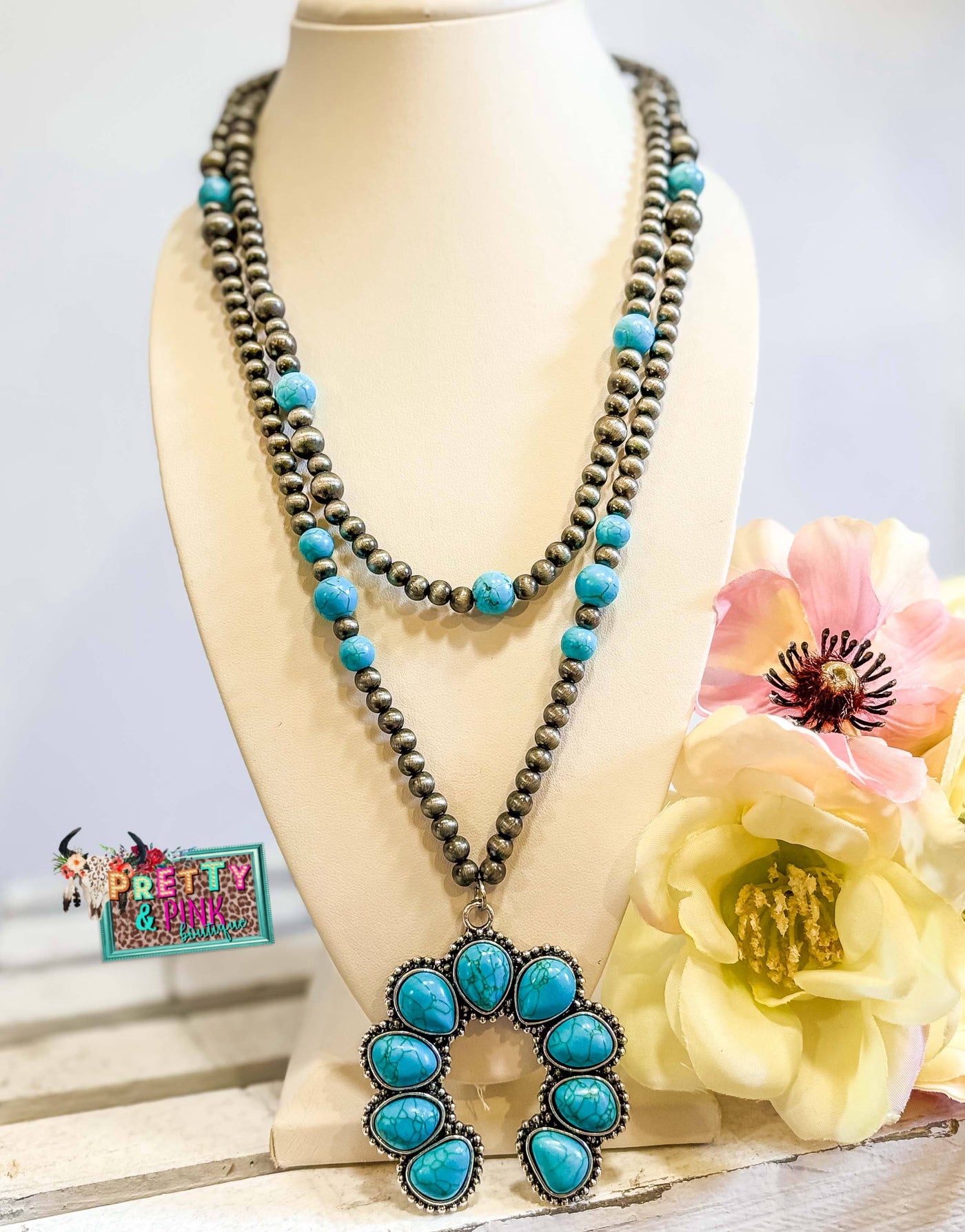 Concho & Pearls Necklace
