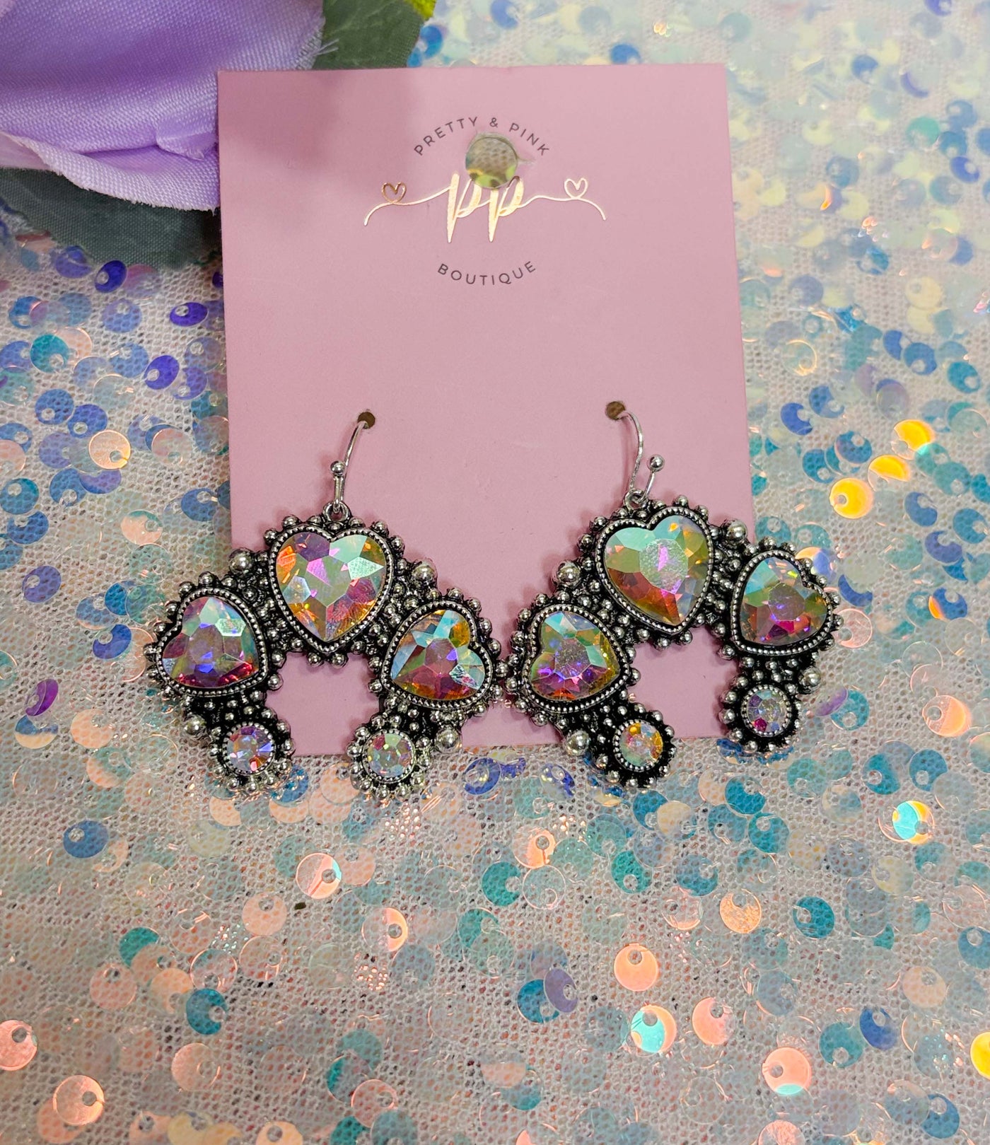 Iridescent Hearts Earrings