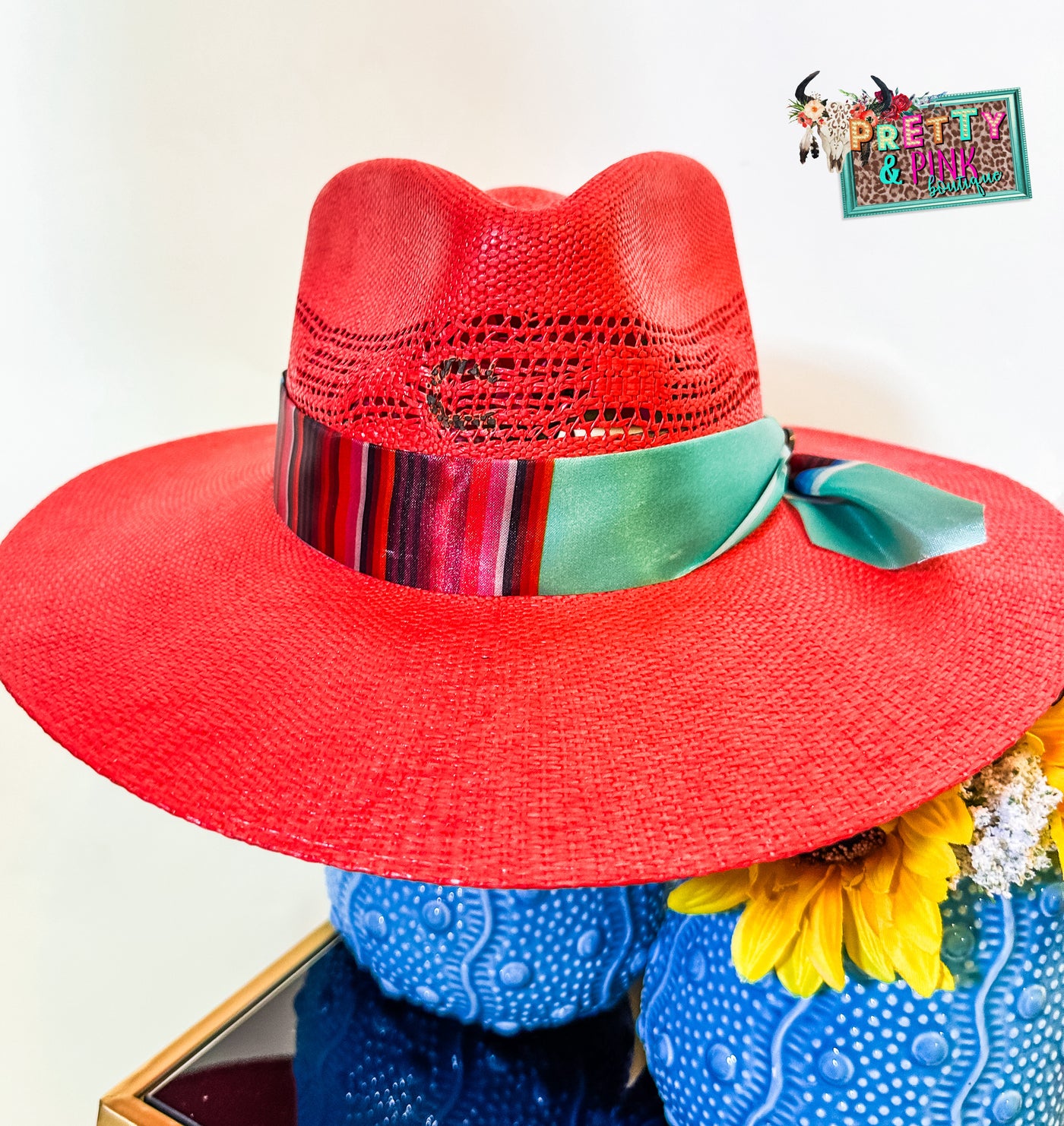 Summer Serape Coral Charlie 1 Horse Hat