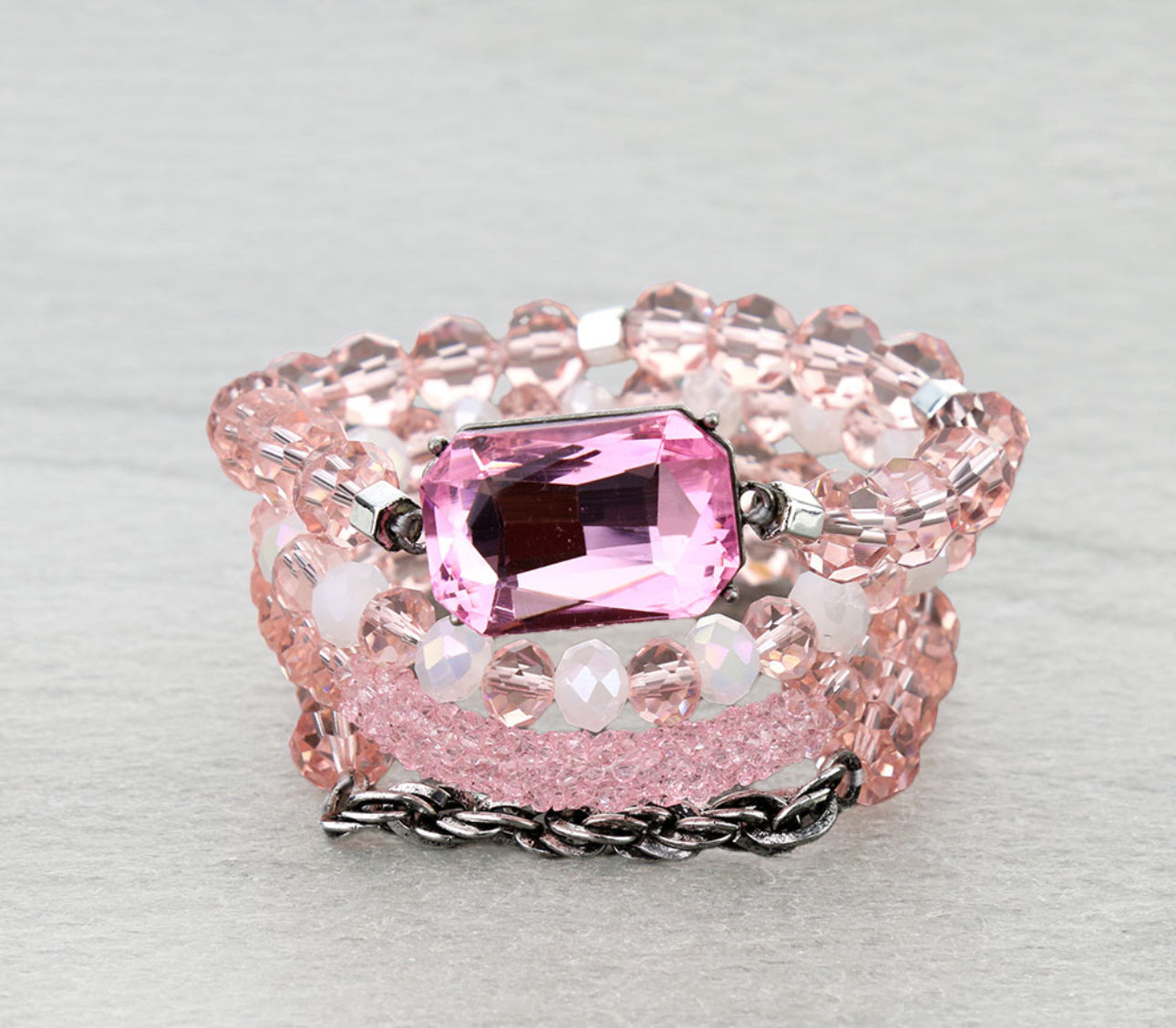 Blush Sparkle Stack Bracelet