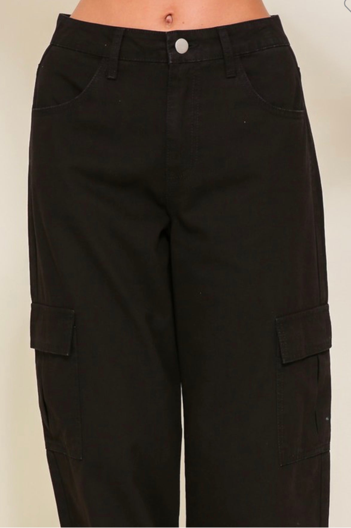 Larissa Black Cargo Pants