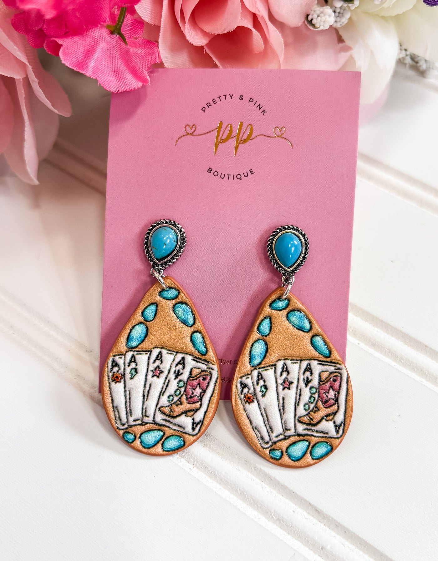 Leather Card Earrings