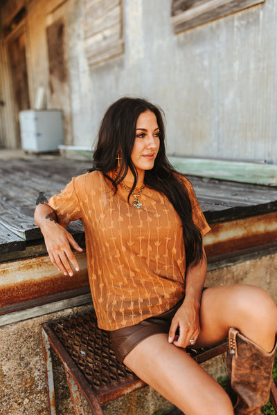 Cowtown Cutesy Top- Tan