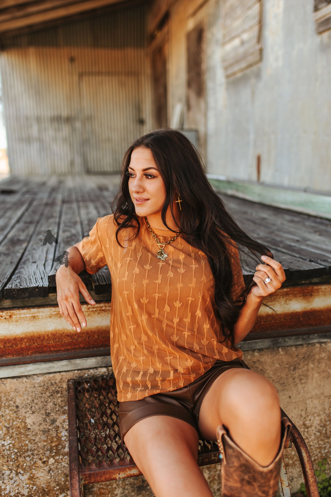 Cowtown Cutesy Top- Tan