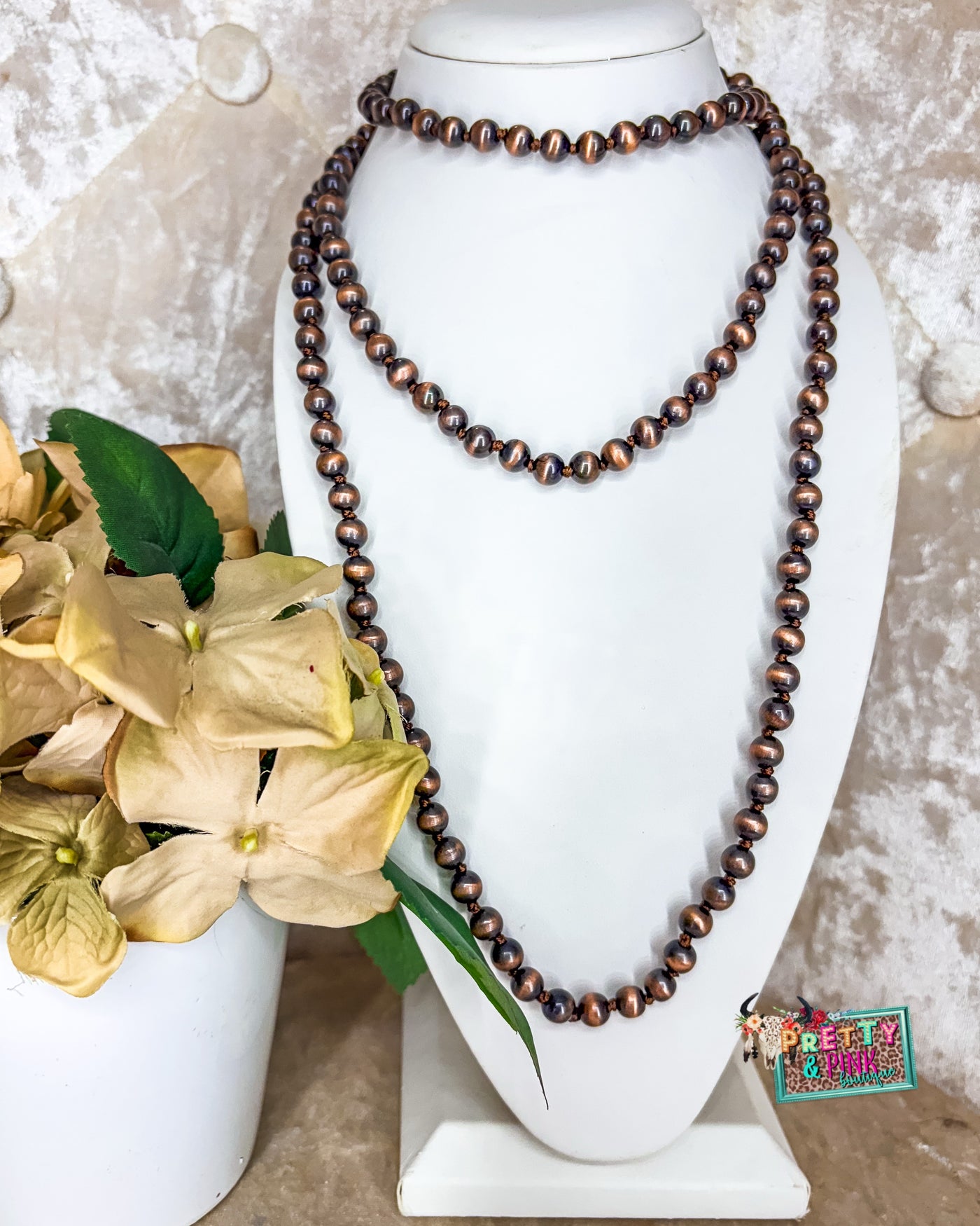 Cowboy Pearls Copper Necklace