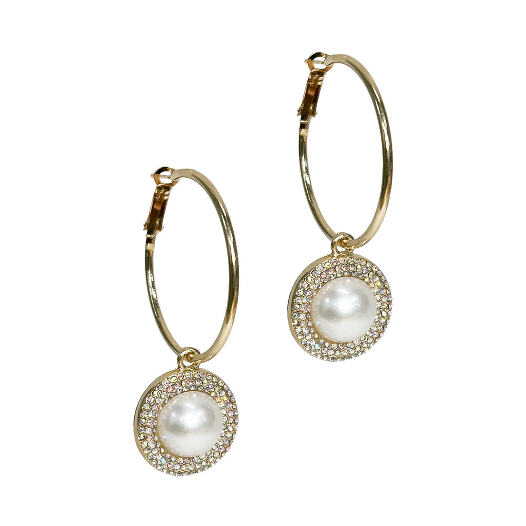Pearl Raven Hoops