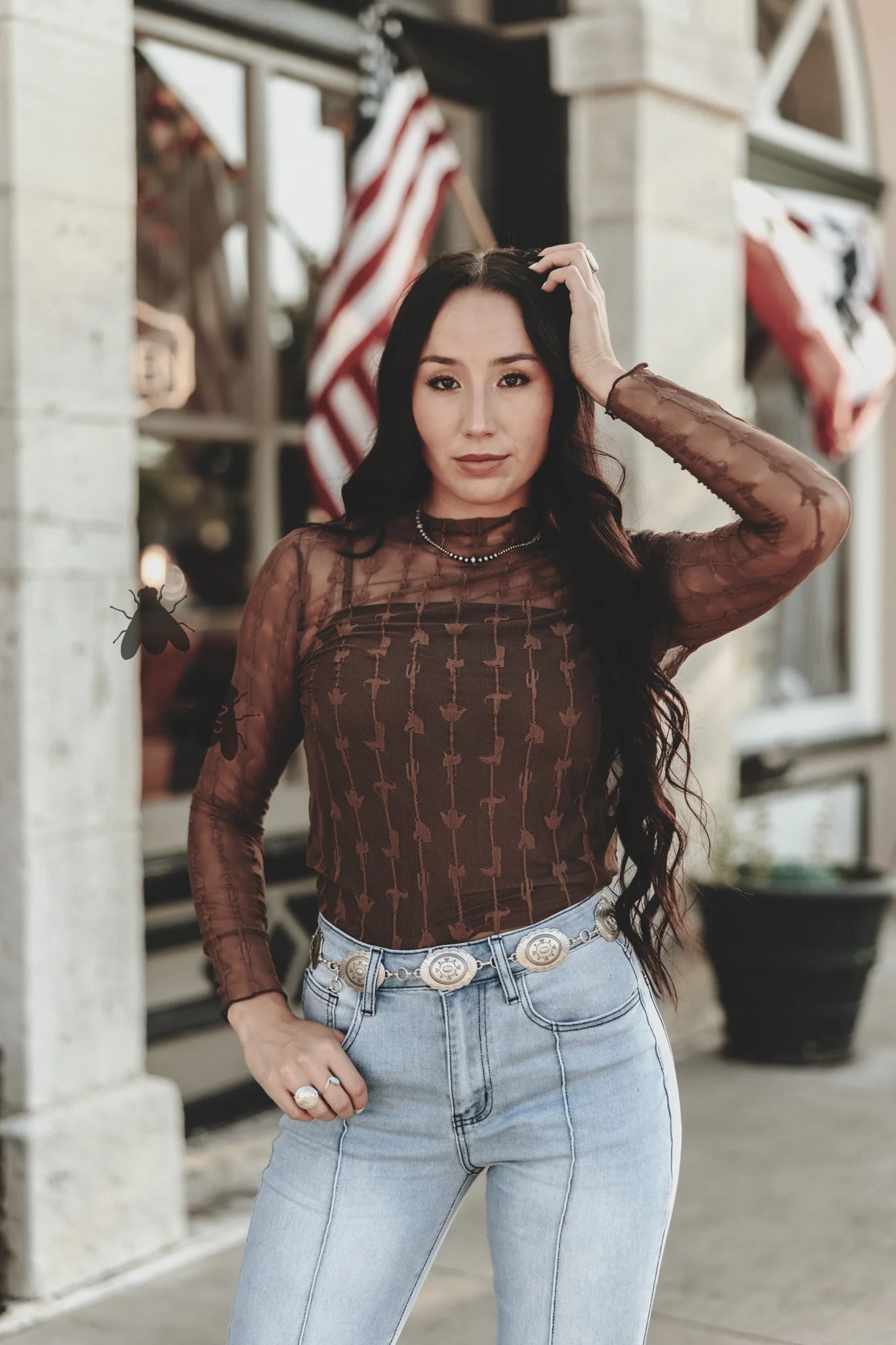 Lariat Lace Top