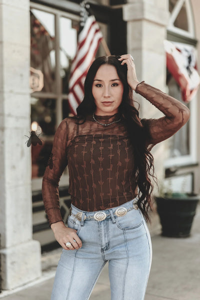 Lariat Lace Top