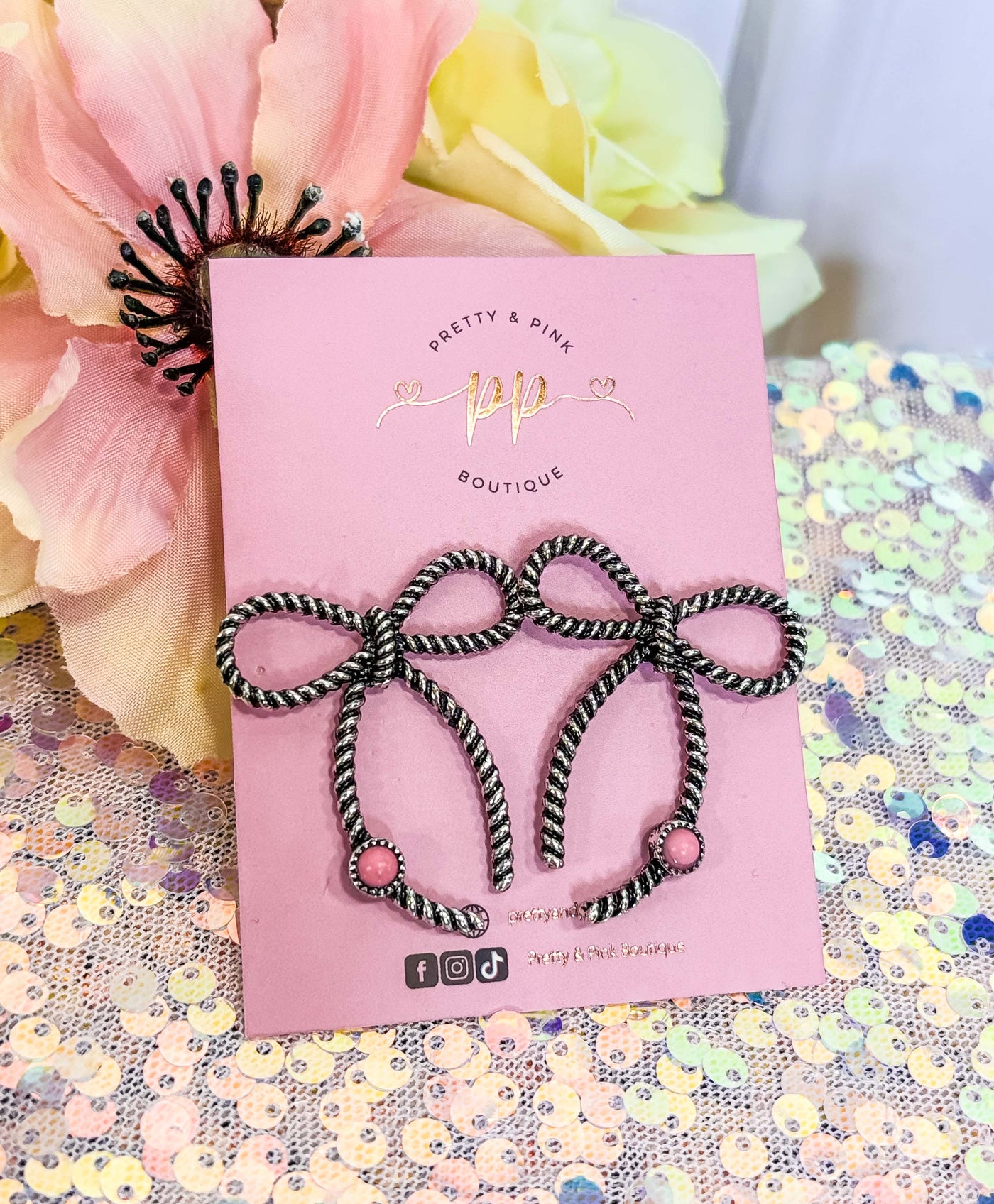 Rope & Pink Earrings