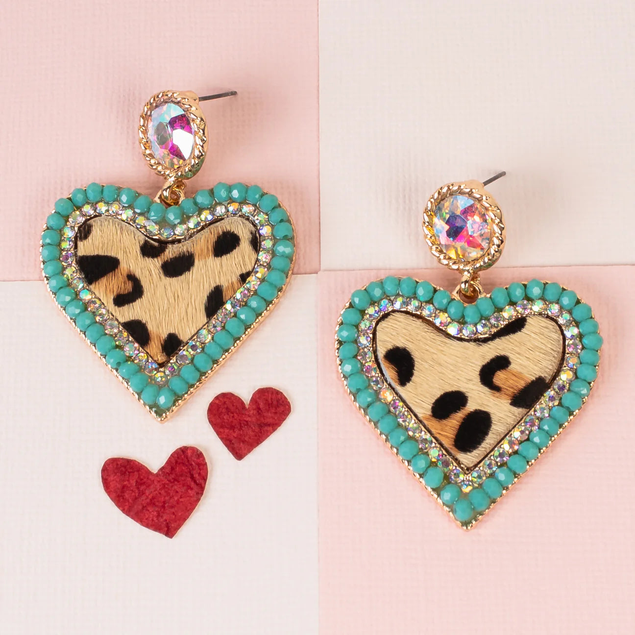 Leopard & Hearts Earrings