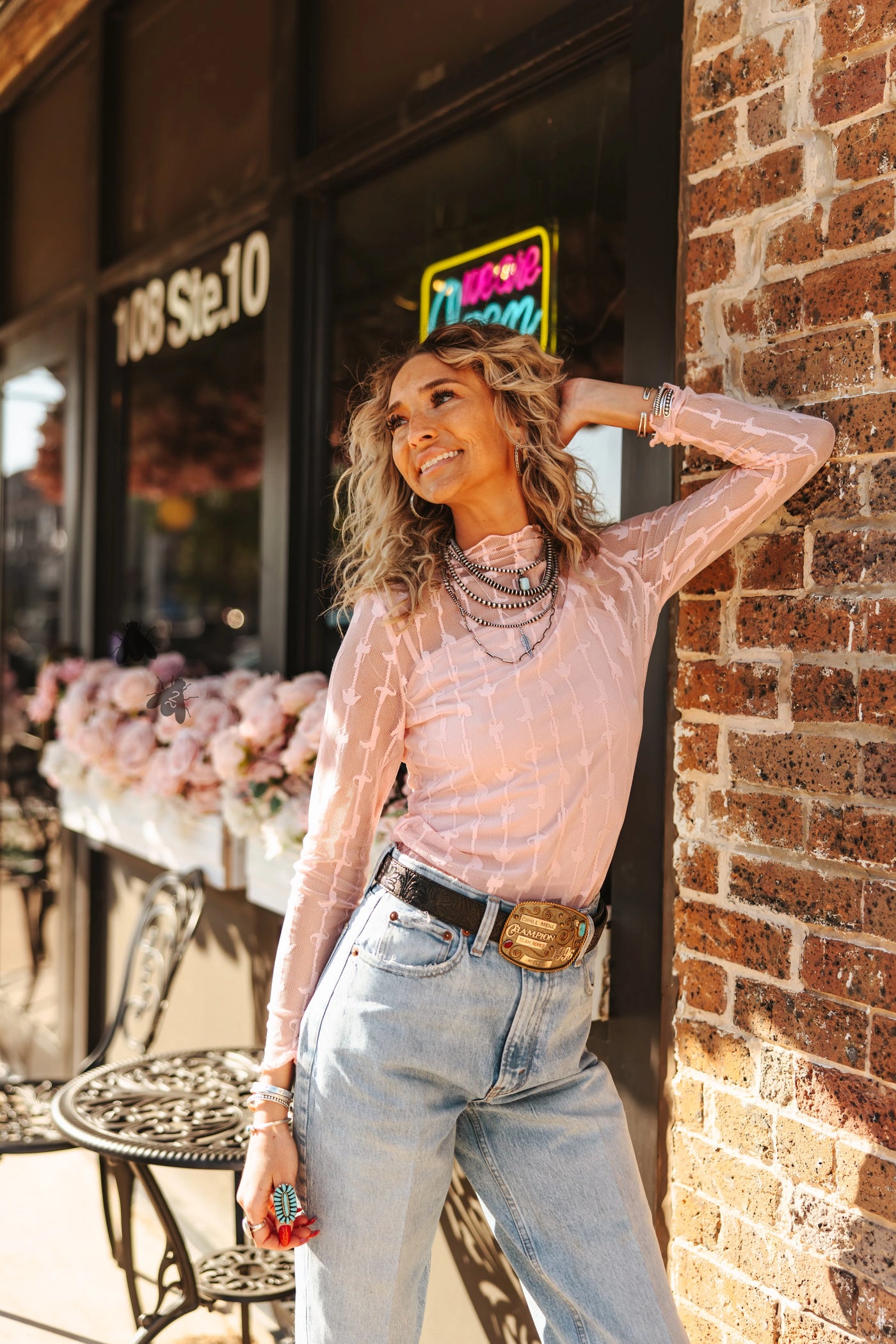 Lariat Lace Top - Dusty Rose