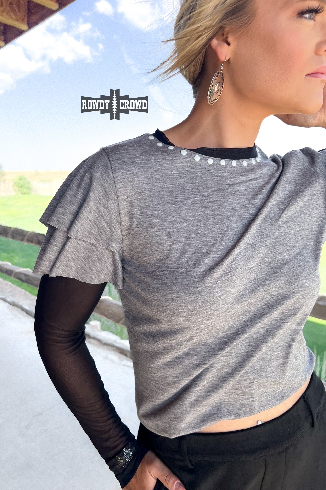 Mustang Mesh Sleeve Top🩷