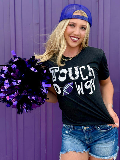 Touchdown with Sequin Football Tee💗