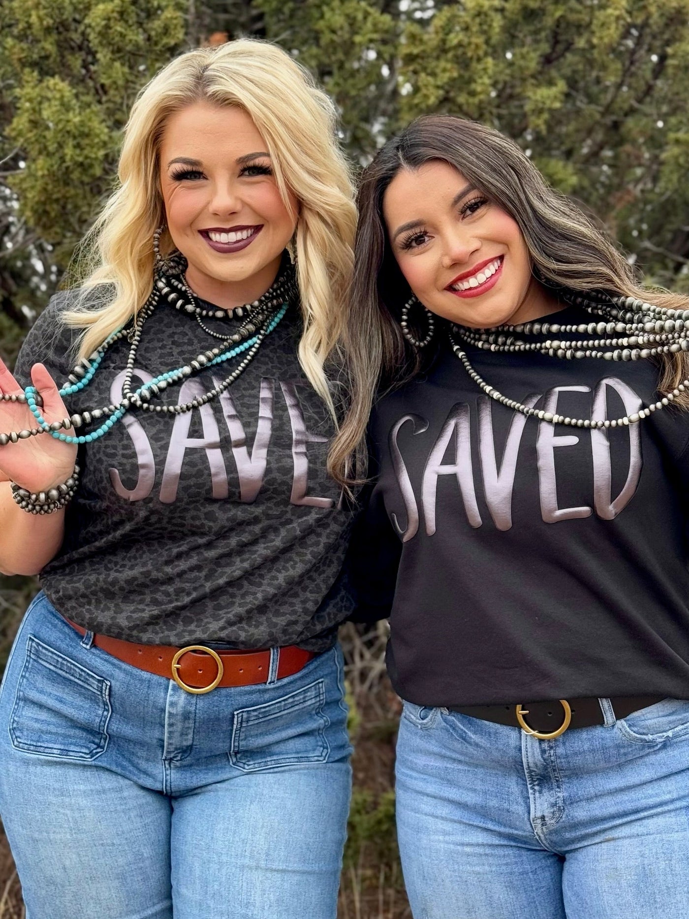 Saved in Black Metallic Puff Tee & Sweatshirt🩷