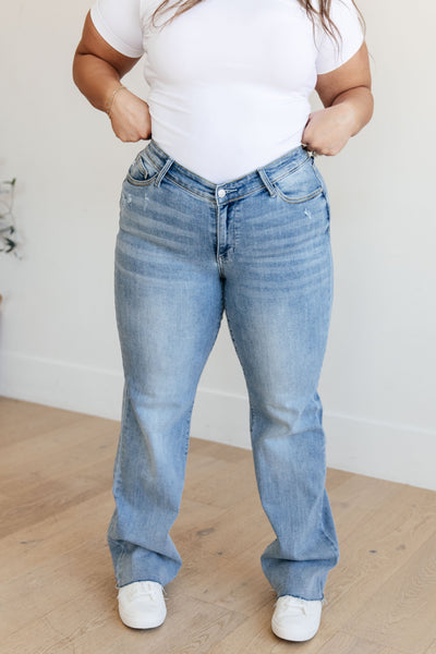 Mildred High Rise V Front Waistband Straight Jeans🩷