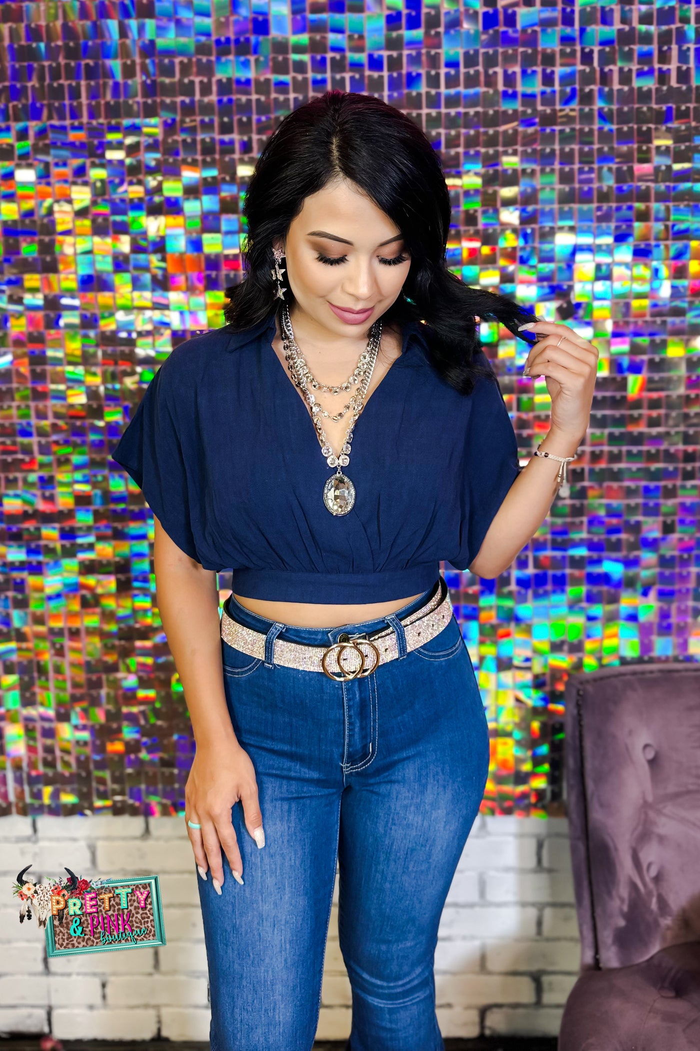 Navy Elle Top