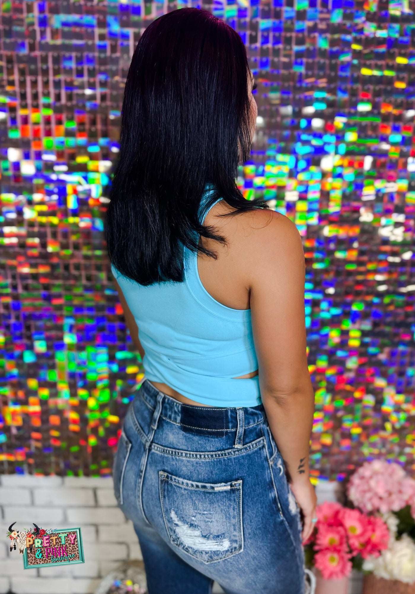 Tara Tank Top- Turquoise