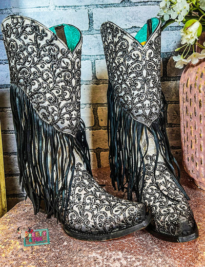 White Carrie Corral Boots