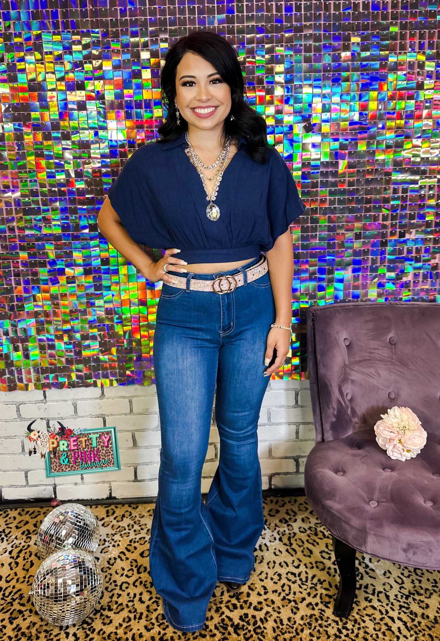Navy Elle Top