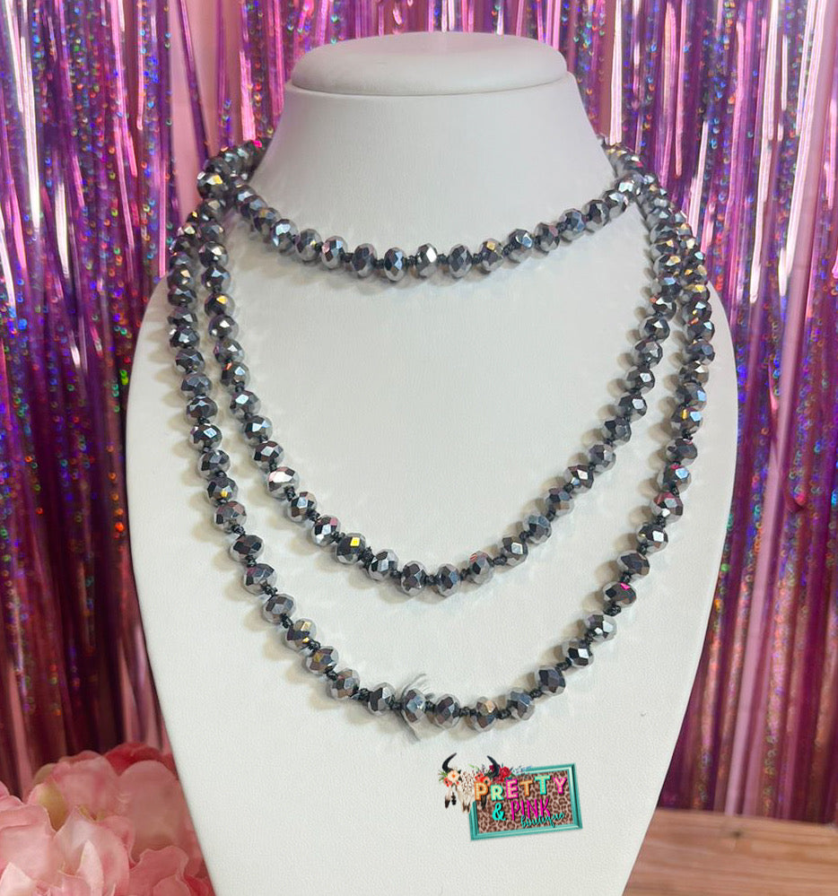 Silver Endless Beads Necklace