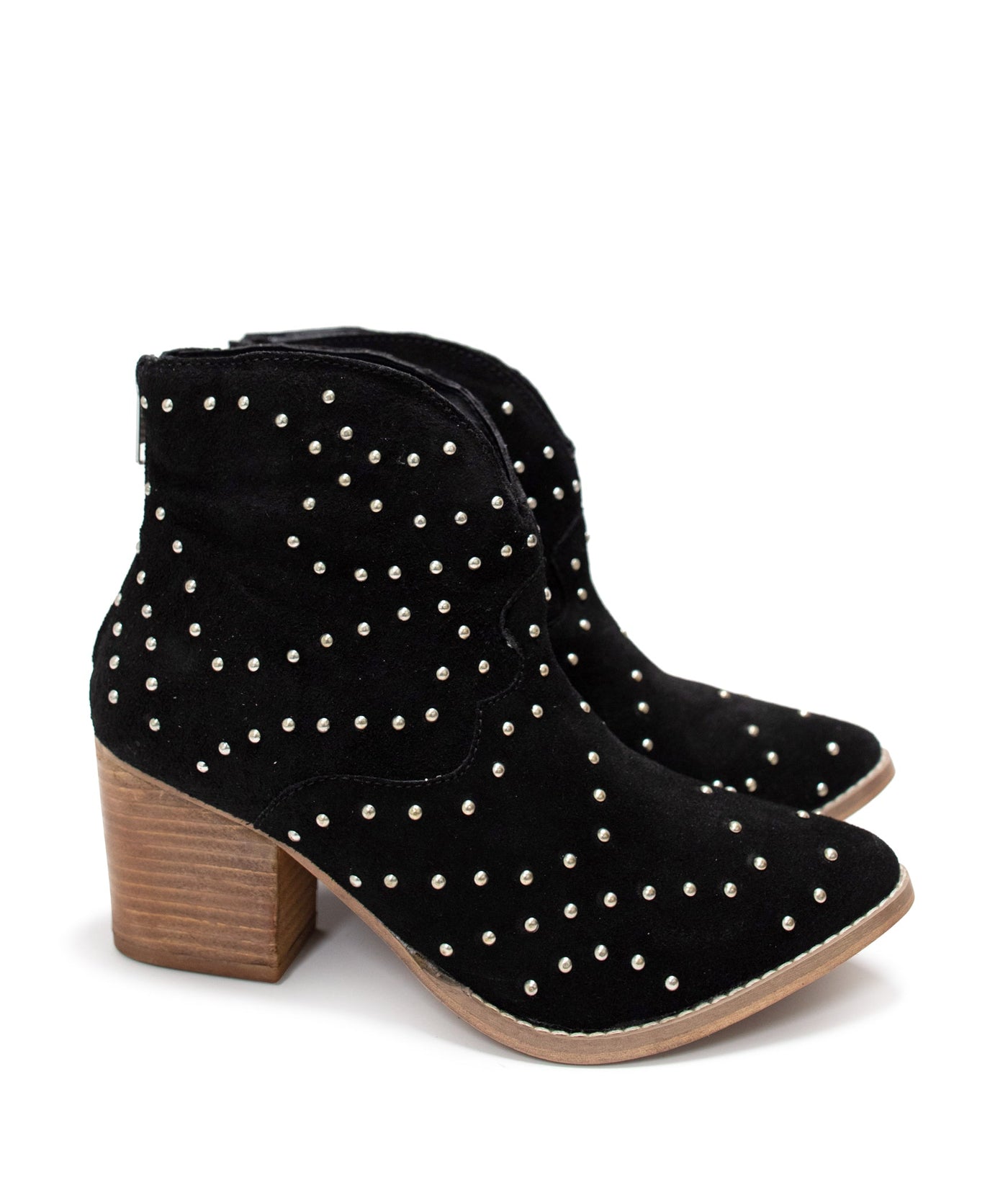 Twilight Studded Heeled Ankle Boot in Black🩷