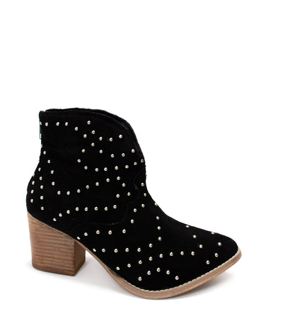 Twilight Studded Heeled Ankle Boot in Black🩷