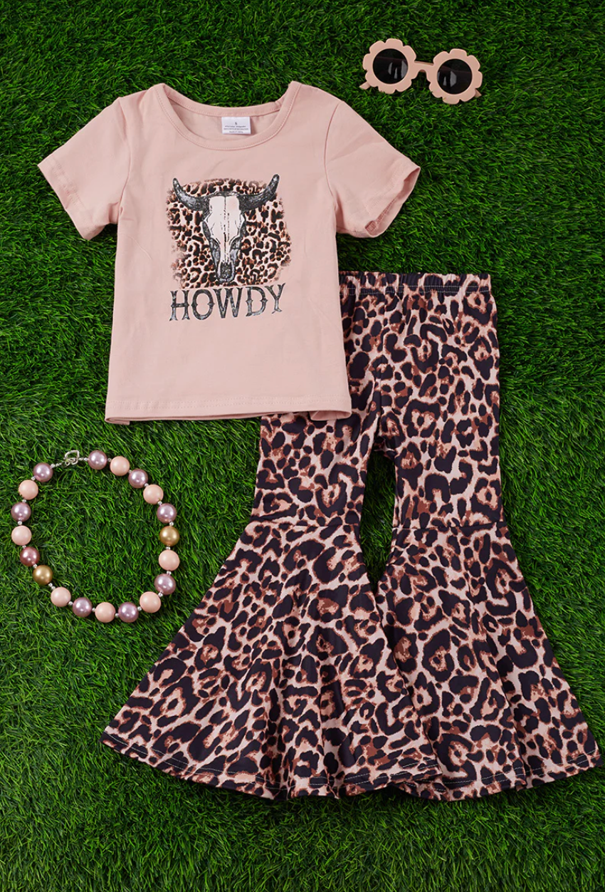 Girls Howdy Leopard Set