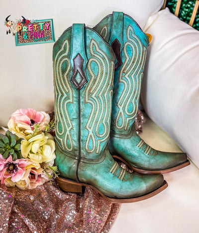 Turquoise Gal Corral Boots