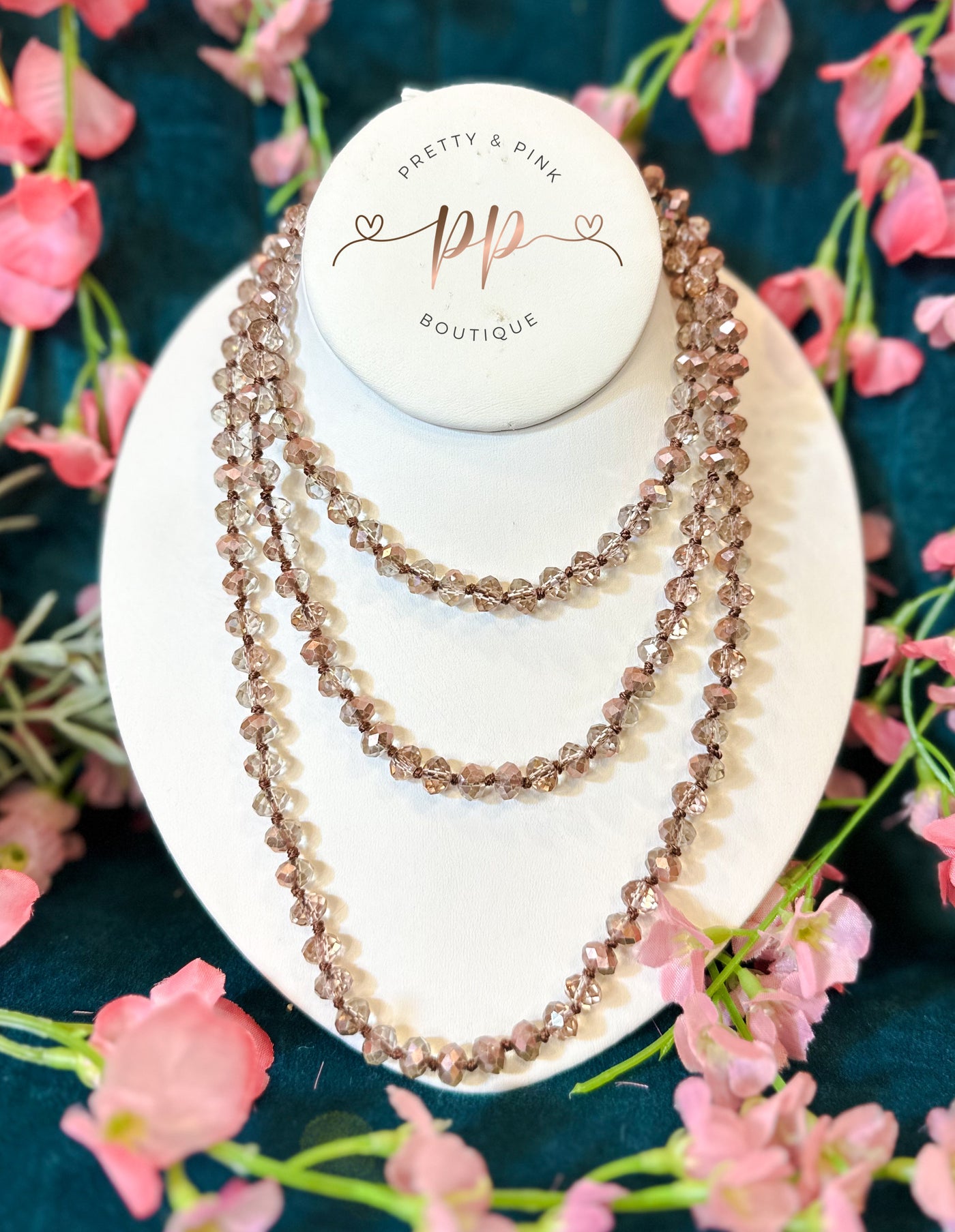 Rose Gold Endless Bead Necklace