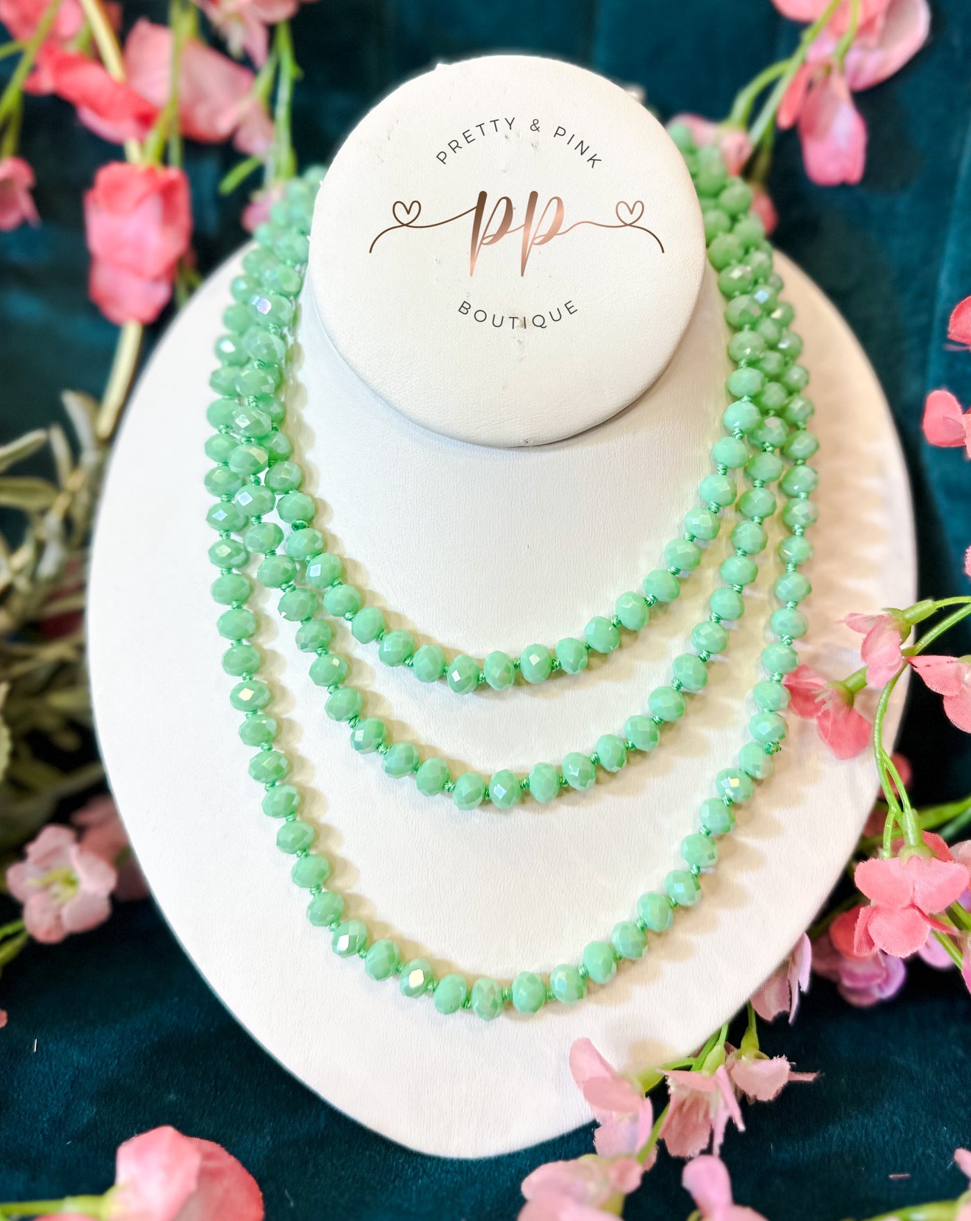 Pistachio Endless Beads Necklace